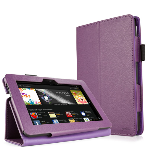 Folio Stand Kindle Fire HDX 7 (3rd Gen 2013) Case with Strap (Synthetic Leather Cases and Covers
